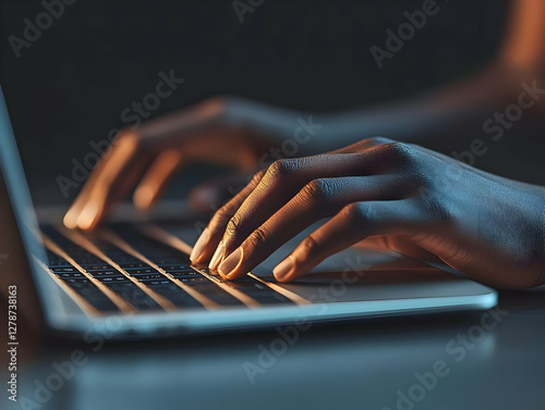 Night Typing Realistic Image