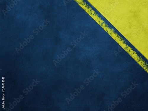 Two-tone background featuring deep blue and vibrant yellow with textured diagonal separation line