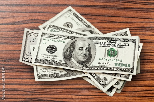 Wallpaper Mural stack of money dollar bills on desk Torontodigital.ca