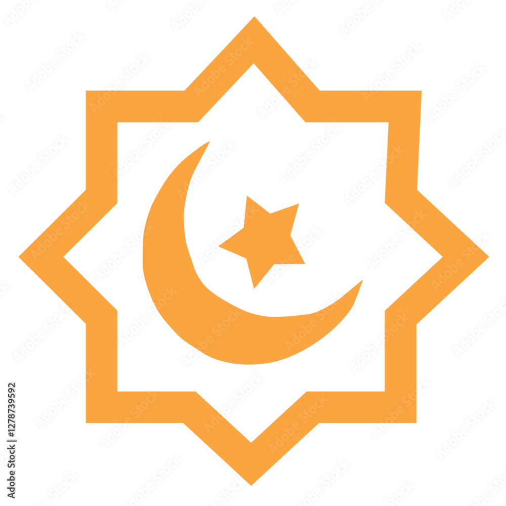 Crescent Moon and Star Islamic Symbol Crescent Moon and Star Islamic Symbol