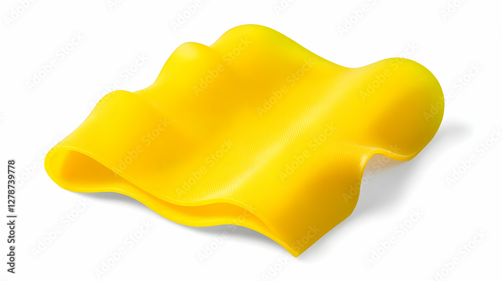 Abstract Yellow Wave 3D Render Abstract Yellow Wave 3D Render