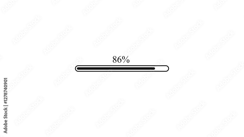 Simple loading bar icon animation on black background. Simple loading bar icon animation on black background.