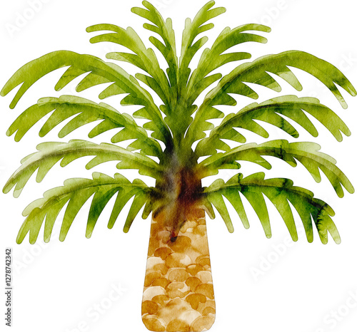 watercolor palm tree