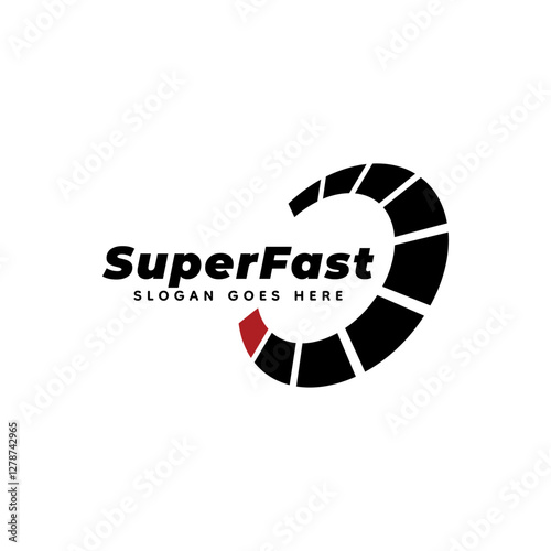 Speedometer logo design vector illustration isolated on white background.
