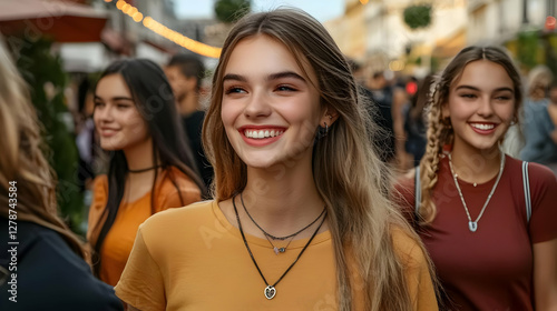 Joyful Girlfriends City Str...