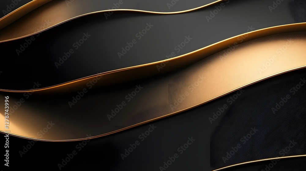 Fototapeta premium Elegant Minimalist Luxury Background with Smooth Metallic Gold Gradients and Deep Matte Black Tones