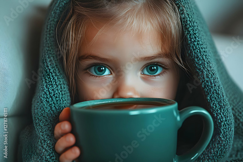 Child with Teal Mug, Cozy I...