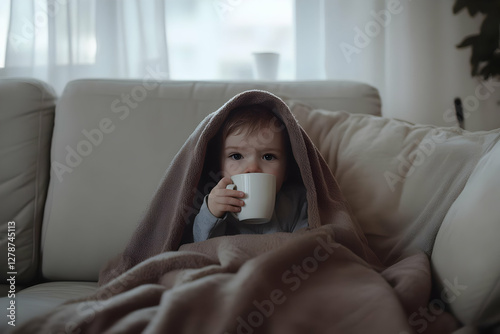 Cozy Child with Mug Illustr...