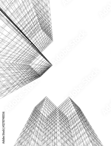 Minimalist Urban Wireframe – Modern Architectural Perspectives