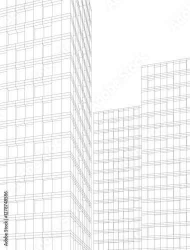 Minimalist Urban Wireframe – Modern Architectural Perspectives