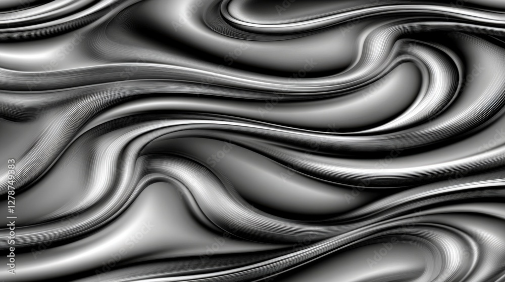 Obraz premium Abstract Gray Design with Swirling Fog-Like Shapes in a Fluid Flowing Pattern
