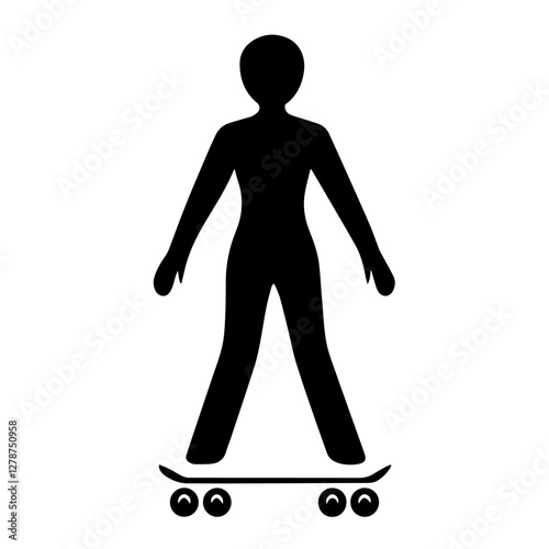 Roller Skater Silhouette Clipart – Ideal for Stickers & Decals
