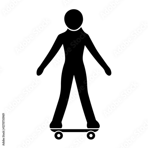 Roller Skater Silhouette Clipart – Ideal for Stickers & Decals
