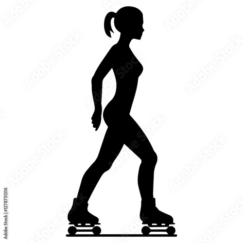 Roller Skater Silhouette Clipart – Ideal for Stickers & Decals
