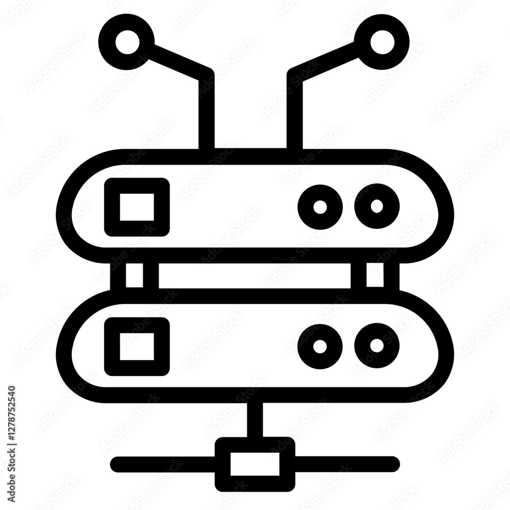 Hosting Network Server Line Icon Hosting Network Server Line Icon