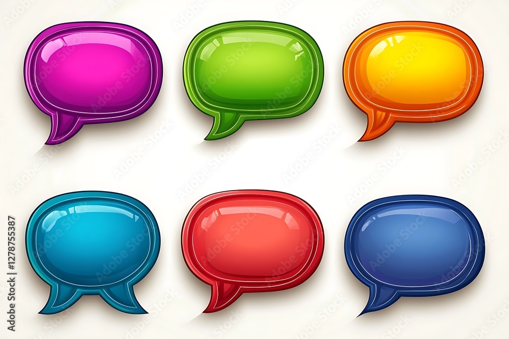 Colorful speech bubbles, game UI Colorful speech bubbles, game UI