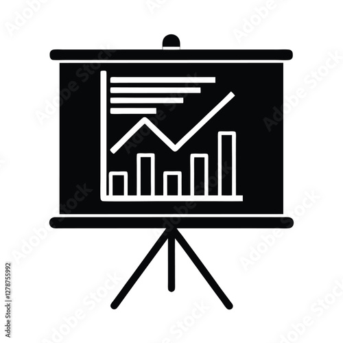 Presentation Board Showing Business Growth Chart and Data