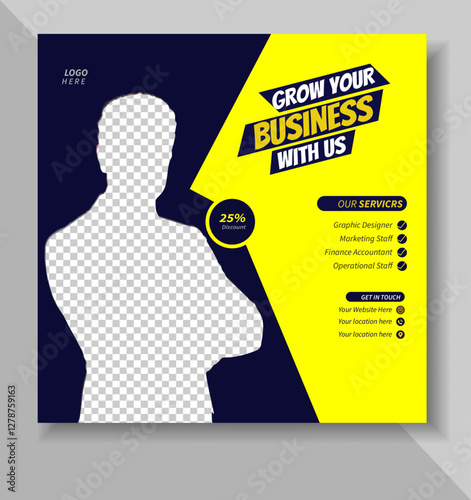 business webinar social media post design template 