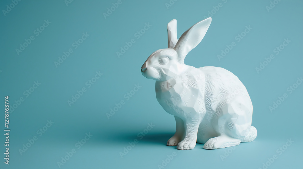 Obraz premium Modern Bunny Designs: Contemporary interpretations of the Easter bunny, showcasing sleek lines, vibrant colors