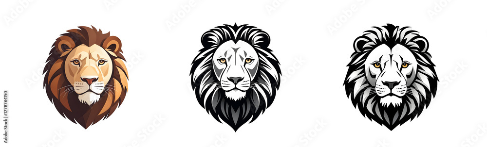 Fototapeta premium Bold Monochrome Lion Head