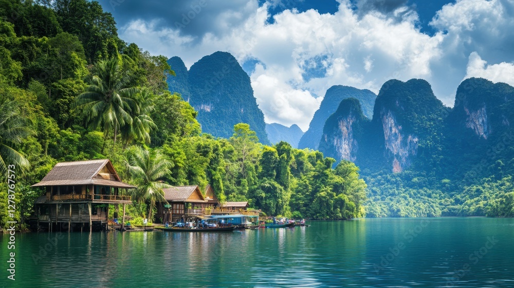 Fototapeta premium Mysterious Allure: Southeast Asia's Tropical Jungles in August