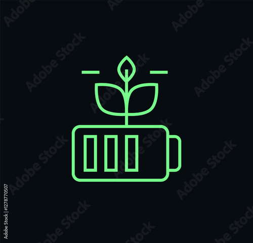   Ecology and green energy icon. Nature, renewable alternative energy, environment, recycle, solar panel, green electricity, biological science, wind power, chemical energy, atomic energy sign