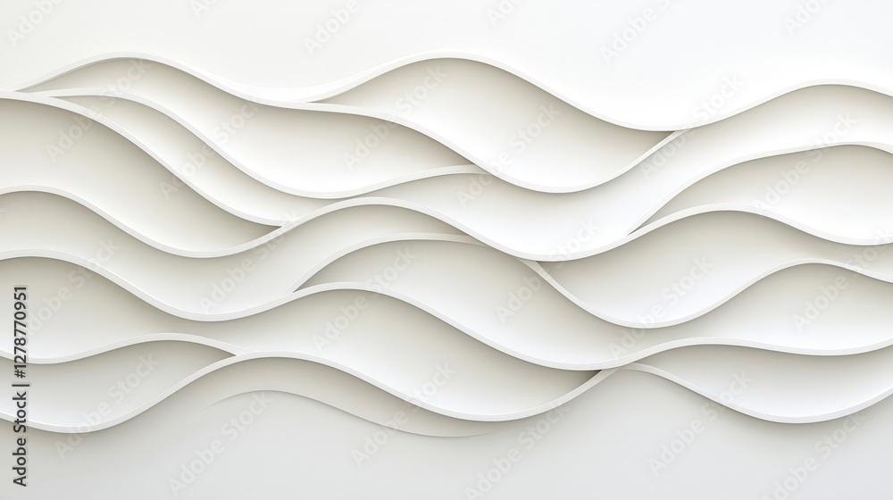 Obraz premium Elegant White Wave Pattern Texture for Background or Wallpaper Design Inspiration