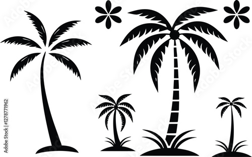 Double Palm tree vector illustration eps format
