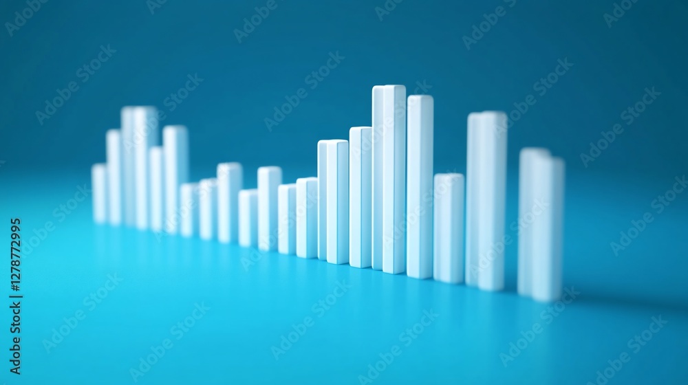 Abstract 3D Bar Graph: Data Visualization in Minimalist Style Abstract 3D Bar Graph: Data Visualization in Minimalist Style