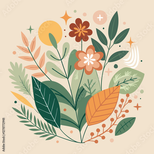 Trending Organic Nature Vector Design – Beautiful Minimalist Botanical & Eco-Friendly Illustration