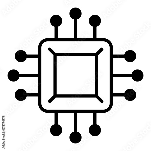 Micro chip icon isolated on white background