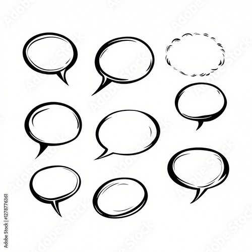 set of comic speech bubbles