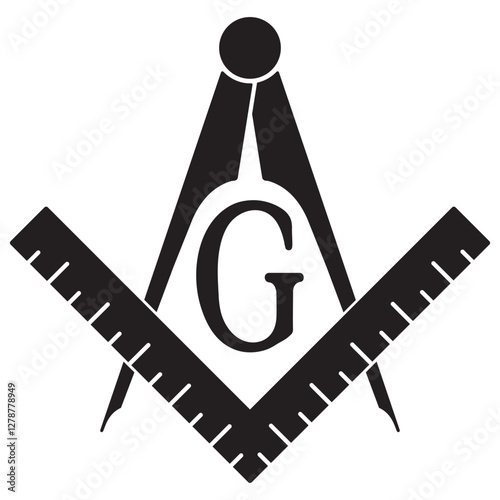 black and white architecture faculty symbol on transparent background