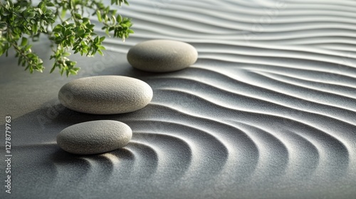 The soft murmur of water flowing over ancient stones forms a meditative sanctuary, where serenity and balance coexist effortlessly.