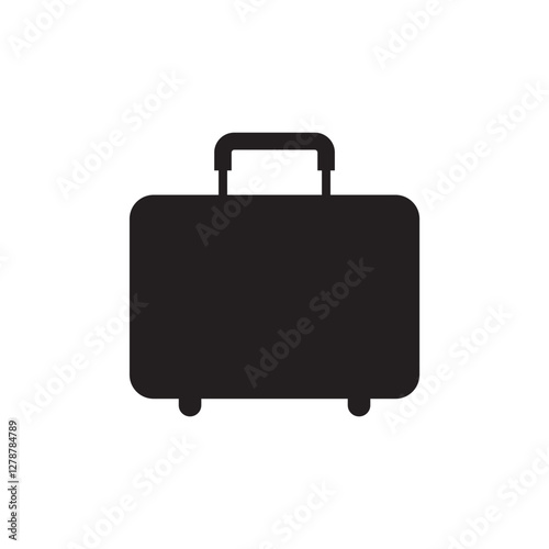 Suitcase Icon. Luggage Bag Icon. Travel Trip Flight Trolley Sign.