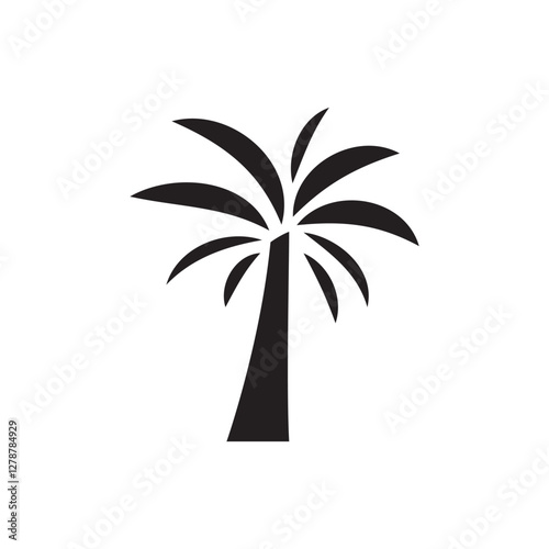 Palm tree silhouette icon illustrations
