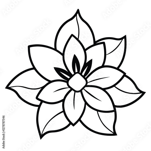 Orange blossom silhouette drawing
