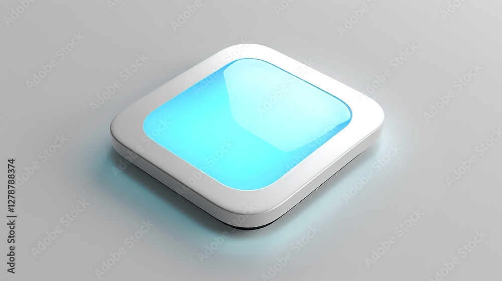 Realistic and well - designed 3D button on the right side. A visually appealing 3D element that stands out, offering a tactile and modern look. Ideal for web design, app design or any digital project 