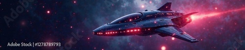 Alien spaceship with glowing internet connection symbol , spaceship, futuristic