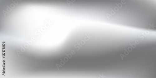Silver foil background with metal mirror texture. Chrome gradient surface with light gloss. Vector aluminum grey sheet with reflection. Platinum and titanium abstract cold bg abstract modern