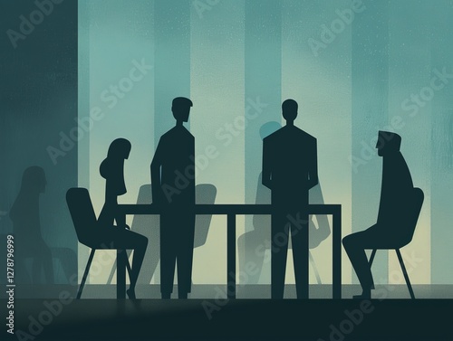 Seasoned investigators conduct witness interviews during afternoon antitrust investigation in corporate headquarters, gathering crucial evidence for high-stakes business case
