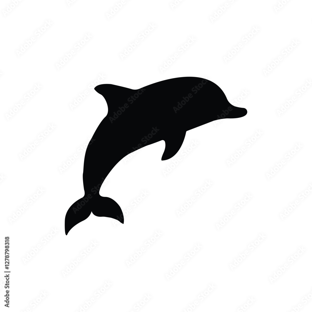 Fototapeta premium Vector illustration of dolphin animal silhouette