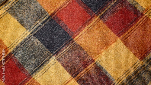 A cozy plaid texture with warm fall colors