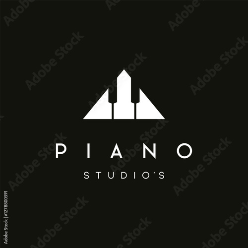 Creative academy music piano logo template design. Logo for orchestra, community, studio.