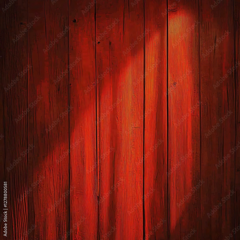 Fototapeta premium Red wooden wall, sunlight, texture, background, design