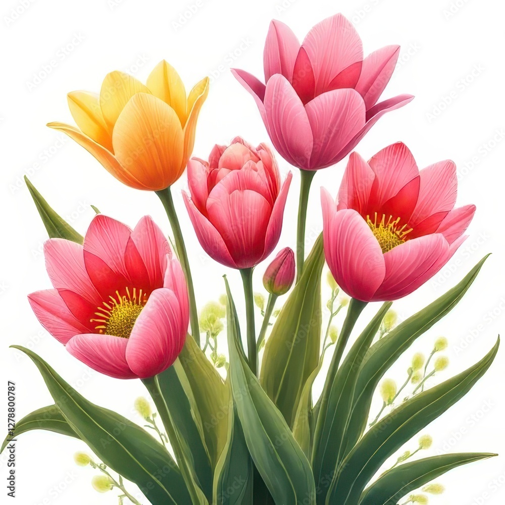 Obraz premium Vibrant Tulips in Bloom: A Floral Delight