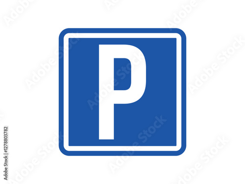 editable vector blue parking sign symbol design illustration isolated on transparent background