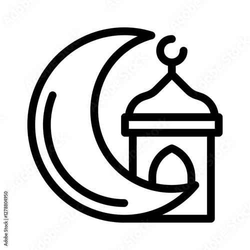new moon line icon