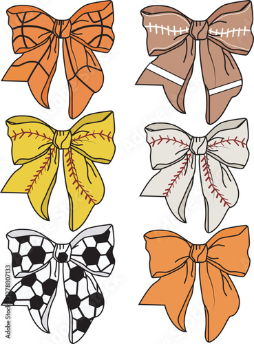 Sports Coquette Bow Football Clipart Cute Basketball High Quality Baseball Bundles