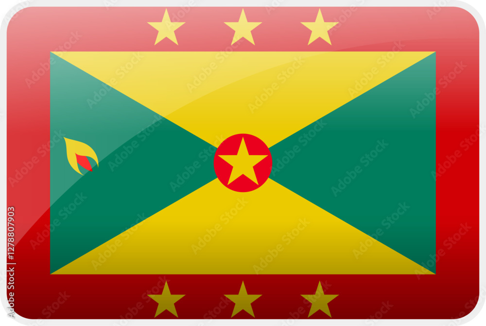 Flag Icon of Grenada Country,National Vector Flag Iconic Symbol and Colors of Grenada flag. Flag Icon of Grenada Country,National Vector Flag Iconic Symbol and Colors of Grenada flag.